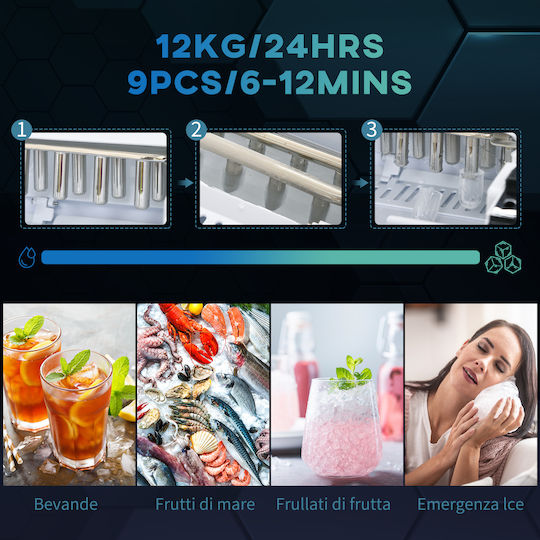 HomCom Παγομηχανή με Χωρητικότητα 12kg