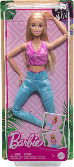 Barbie Made To Move Doll Blonde Wearing Sports Top & Pants for 3+ years+ Years 33cm