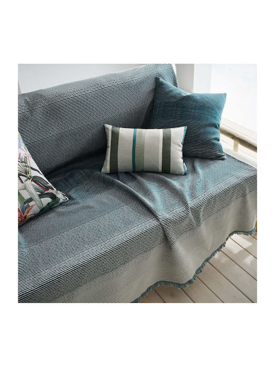Gofis Home Zebra Ριχτάρι Διθέσιου Καναπέ 180x250εκ. Viridian Blue 302