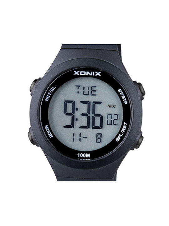 Xonix Kids Digital Watch with Rubber/Plastic Strap Black