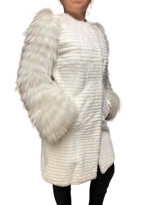 MARKOS LEATHER Women's Short Fur White