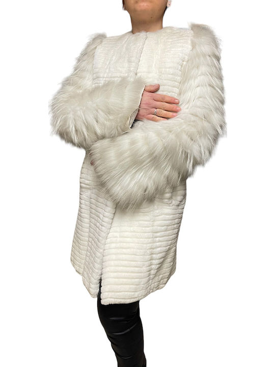 Scurtă Blană de damă White