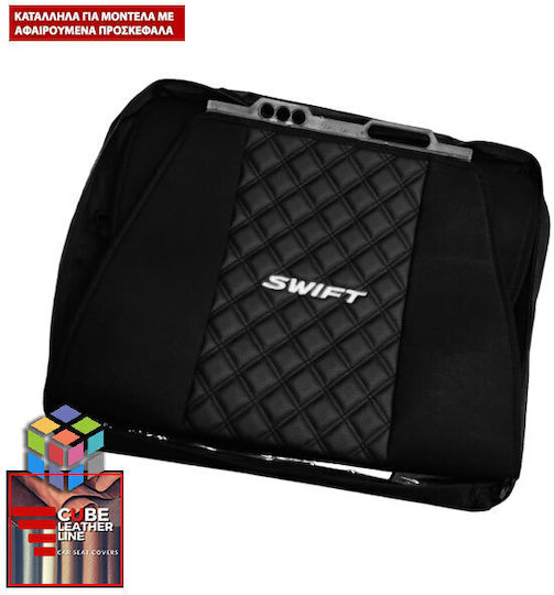 Set Spătare Auto 2buc Piele sintetica Negru