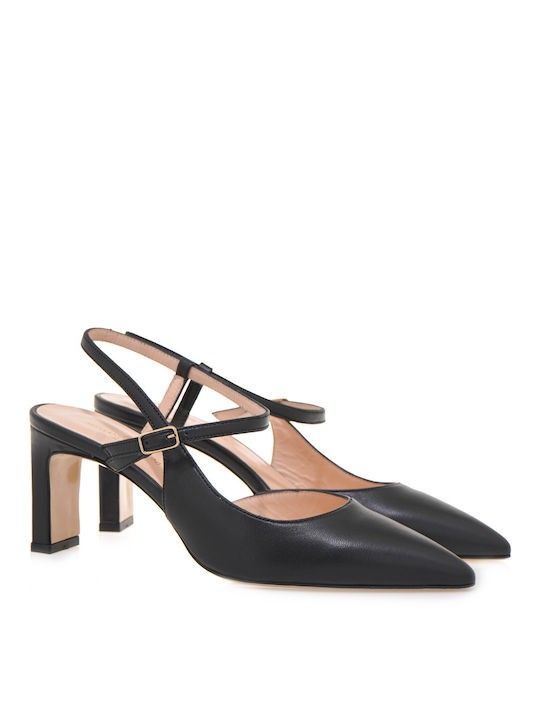 Alessandra Bruni Leather Black Medium Heels