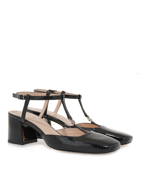 Alessandra Bruni Patent Leather Black Medium Heels