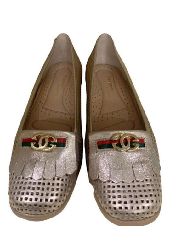 Leder Pumps Goldene