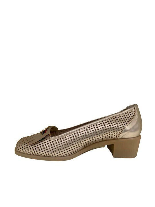 Leder Pumps Goldene