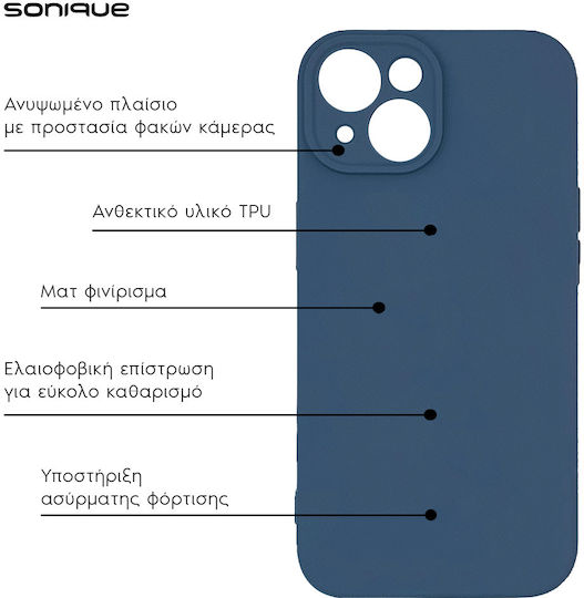 Sonique Back Cover Silicone / Fabric Navy Blue (Xiaomi 13T / 13T Pro)