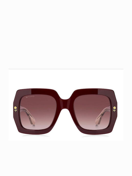 Etro Women's Sunglasses with Burgundy Plastic Frame and Burgundy Gradient Lens