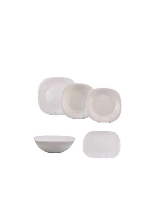 Max Home Hudson Eaton Plate Shallow Square made of Porcelain White 29x27cm 6pcs