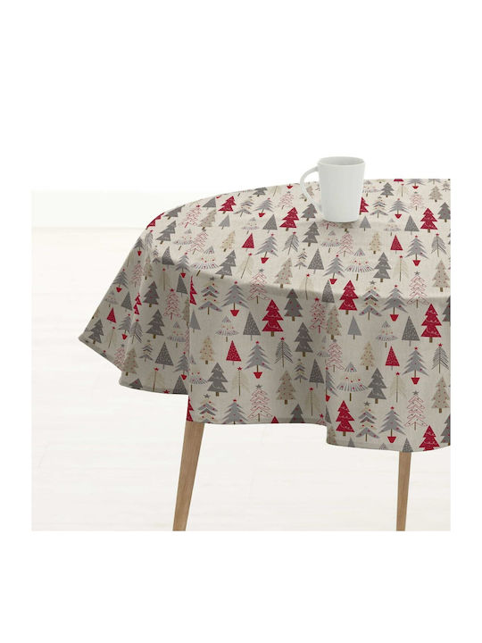 Mauré Christmas Tablecloth Fabric Multicolour D140cm 1pcs