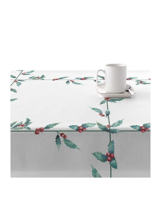 Mauré Christmas Tablecloth Fabric White L100xW200cm 1pcs