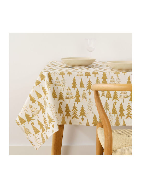 Mauré Christmas Tablecloth Fabric White L300xW140cm 1pcs