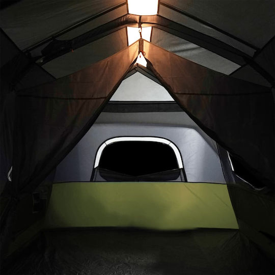 vidaXL Campingzelt Tunnel Grün für 9 Personen 441x288x217cm