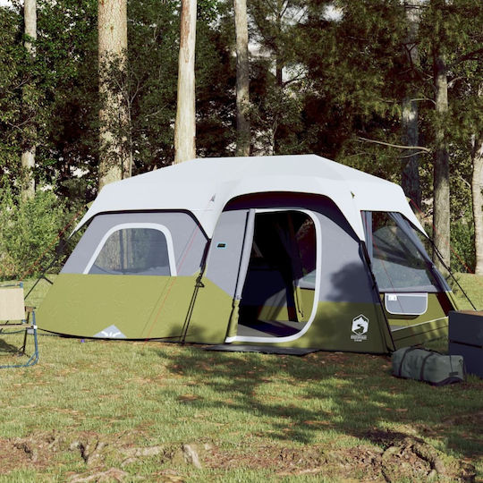 vidaXL Campingzelt Tunnel Grün für 9 Personen 441x288x217cm