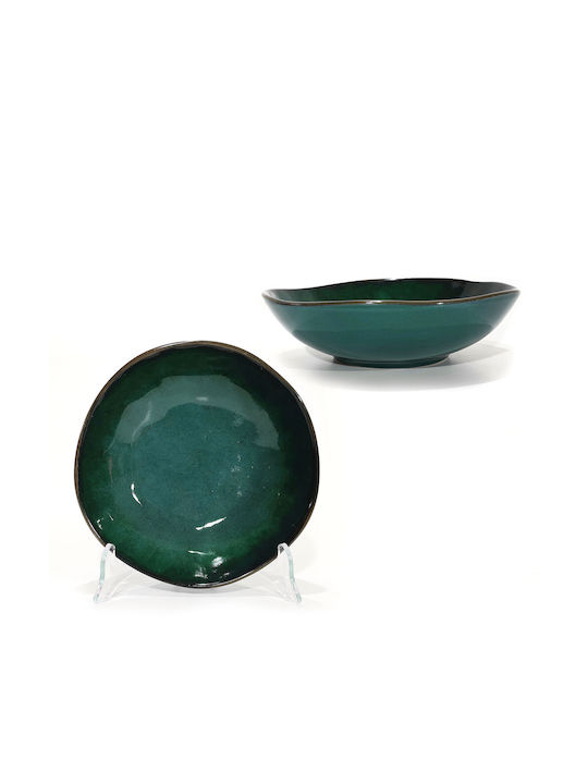 ArteLibre Plate Soup made of Porcelain Green with Diameter 22cm