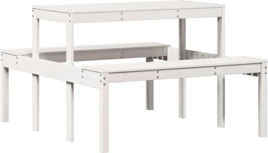 Wooden Masa pentru spații exterioare Alb 110x134x75buc