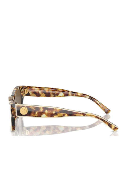 Tory Burch Damen Sonnenbrille mit Braun Schildkröte Kunststoff Gestell und Braun Linse TY7207U-199873