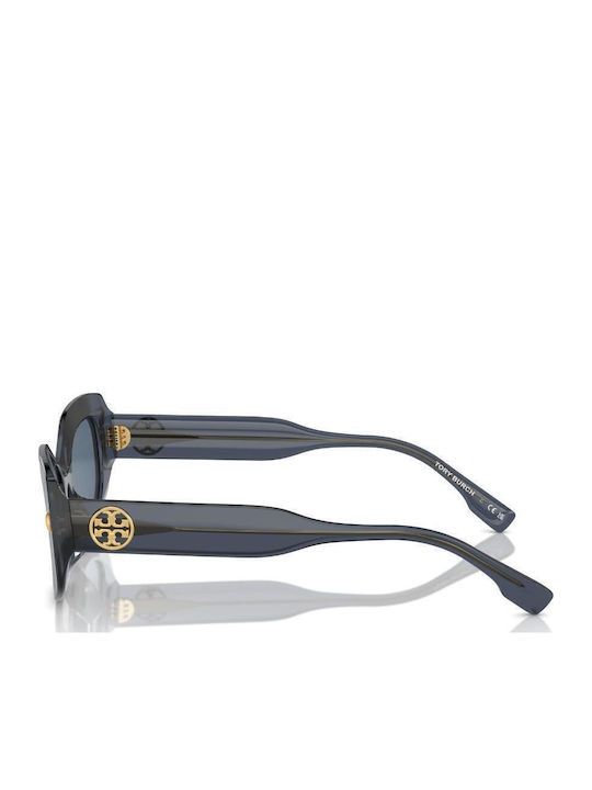 Tory Burch Дамски Слънчеви Очила с Сива Пластмасова Рамка и Сини Стъкла TY7202U-196380