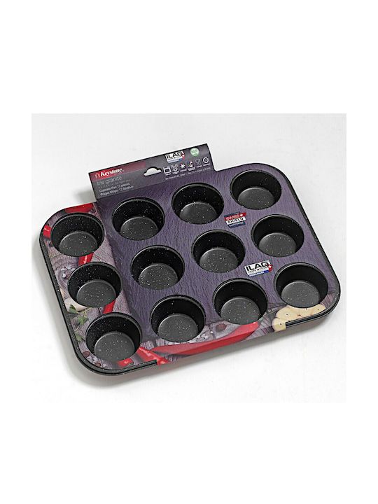 Keystone Marble Aluminum Cupcakes & Muffins 12 Cups Baking Pan Iris
