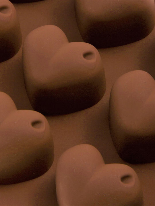 Keskor No Coating Silicone Chocolates 15 Cups Baking Pan Heart 20x10x3cm