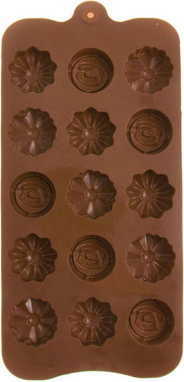 Keskor No Coating Silicone Chocolates 15 Cups Baking Pan 20x10x3cm