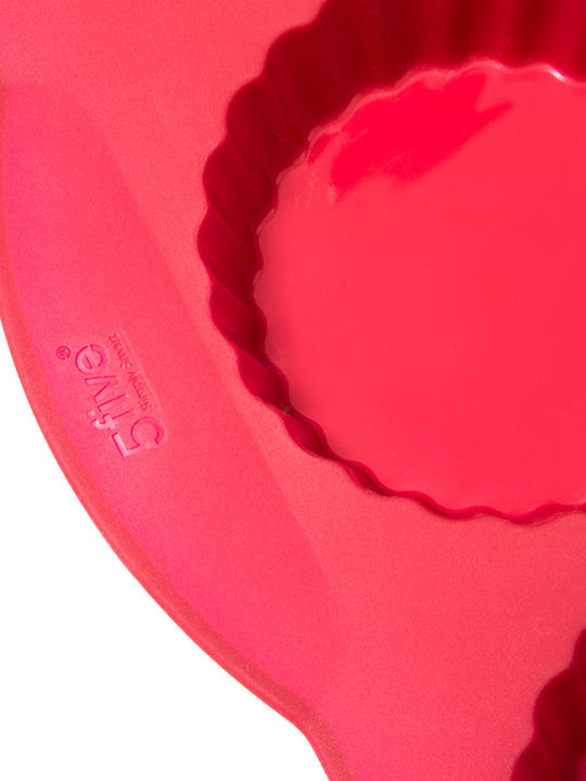 Formă de Patiserie pentru Tartă din Silicon 12 Locuri 33.5x27x2buc Red 1buc