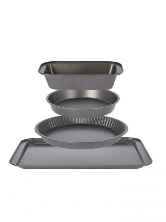 Excellent Houseware Φόρμα Ζαχαροπλαστικής για Κέικ από Αλουμίνιο 41x28εκ. 4τμχ