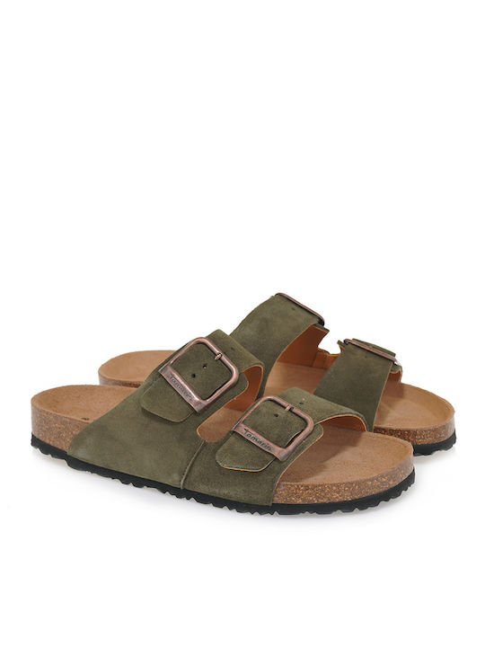 Tamaris Damen Flache Sandalen in Khaki Farbe