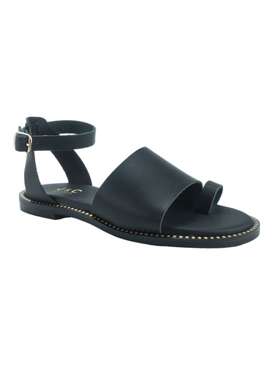 Plato Women's Flat Sandals in Black Color