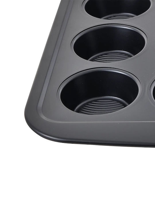 MasterPro No Coating Aluminum Cupcakes & Muffins 12 Cups Baking Pan 37.2x31.4x3.3cm