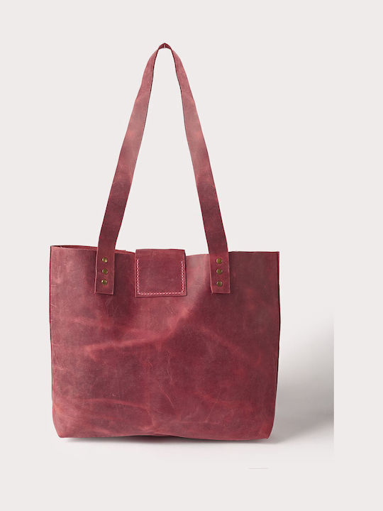 De piele Geantă de damă Shopper De umăr Roșie