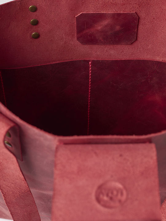 De piele Geantă de damă Shopper De umăr Roșie