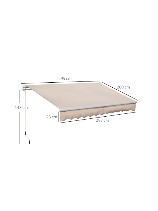 Outsunny Zelt Terrasse Beige 2.95x2m