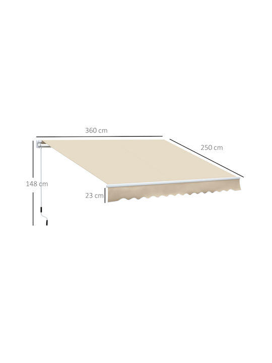 Outsunny Τέντα Βεράντας Μπεζ 3.6x2.5m