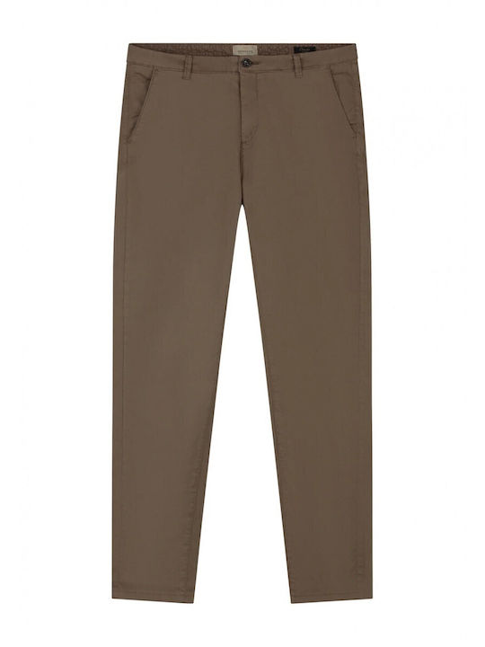 Pantaloni Chino cu Croială Slim Maro