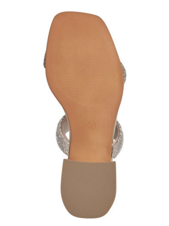 Flache Sandalen Für Damen Silber