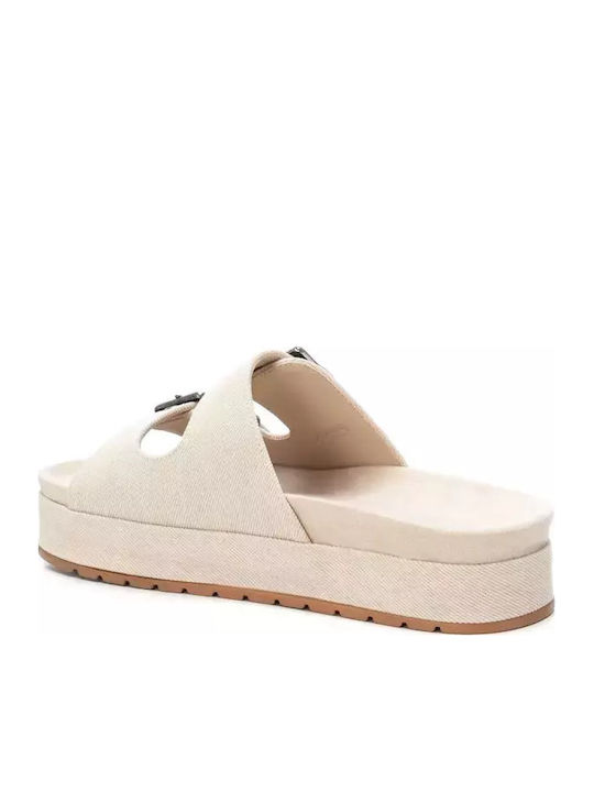 Flache Sandalen für Damen in Beige Farbe
