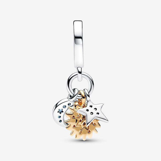 Pandora Metallic Pendant Motif for Jewelry Gold in Shape Star