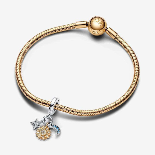 Pandora Metallic Pendant Motif for Jewelry Gold in Shape Star
