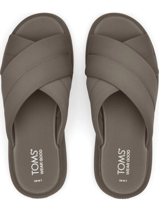 Mallow Women's Flat Sandals Flatforms in Brown Color