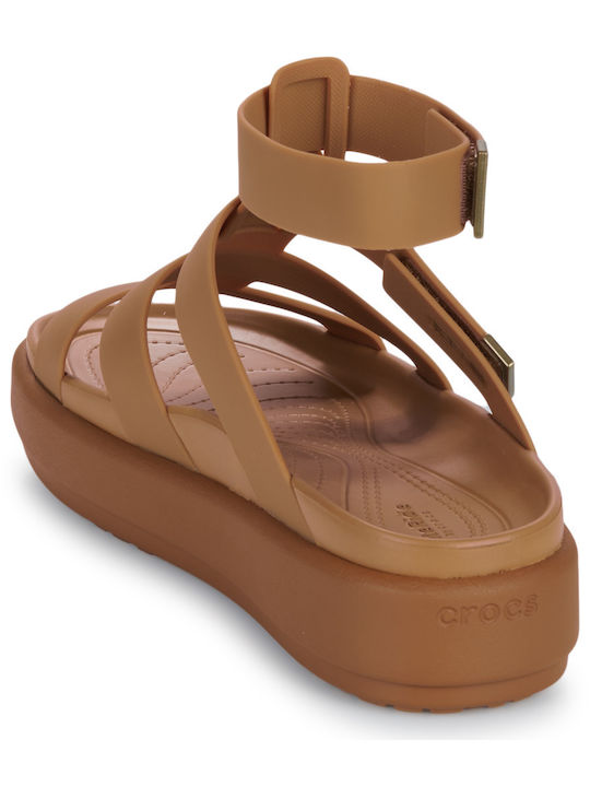 Brooklyn Luxe Women's Flat Sandals Gladiator in Brown Color