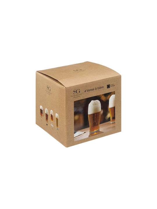 Secret de Gourmet Pinte Set of Glasses Beer, μπίρας made of Glass 570ml 4pcs