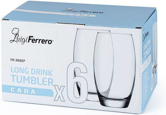 Luigi Ferrero Set Gläser Wasser / Cocktail/Trinken aus Glas 510ml 6Stück