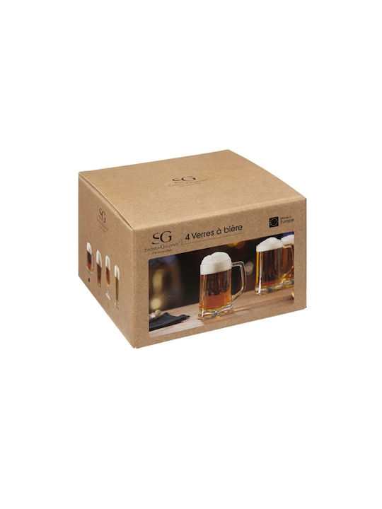 Secret de Gourmet Set de Pahare pentru bere din Sticlă Fără Colțuri 370ml 4buc