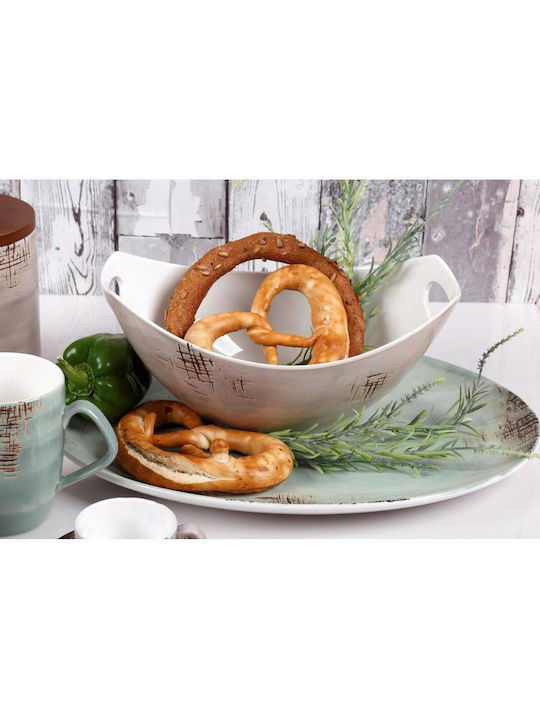 Cryspo Trio Porcelain Dessert Tower Stand with 2 Tiers Country Mix Green Ø26.5cmxY23cm