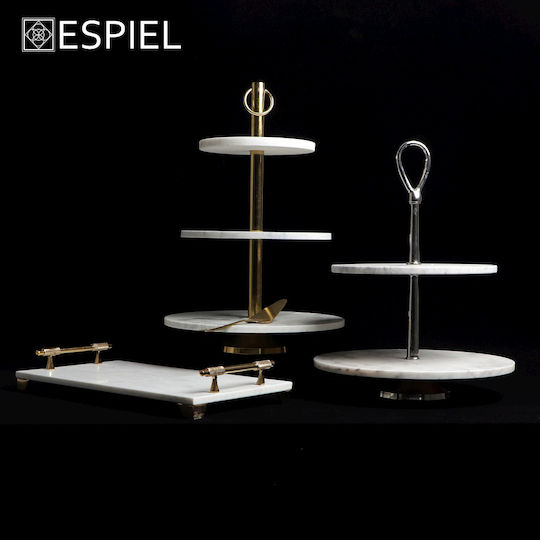 Espiel Πέτρινη Εταζέρα 2 Ορόφων Λευκή Ø41xY40cm Espiel Πέτρινη Εταζέρα 2 Ορόφων Λευκή Ø41xY40cm