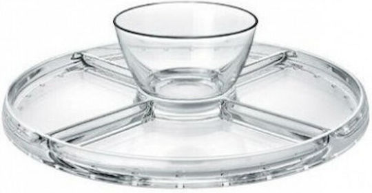Borgonovo Sticlă Platou pentru aperitive 5 poziții Transparentă Ø31xY22.5cm 1buc