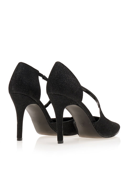 Pumps mit Riemchen & hoher Absatz Schwarz