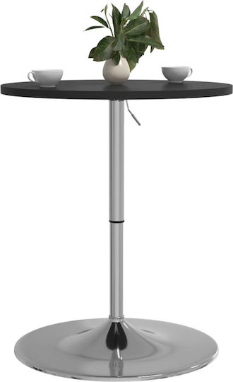 Round Table Bar Wooden with Metal Frame Black Velvet-Black Metal 60x60x90cm